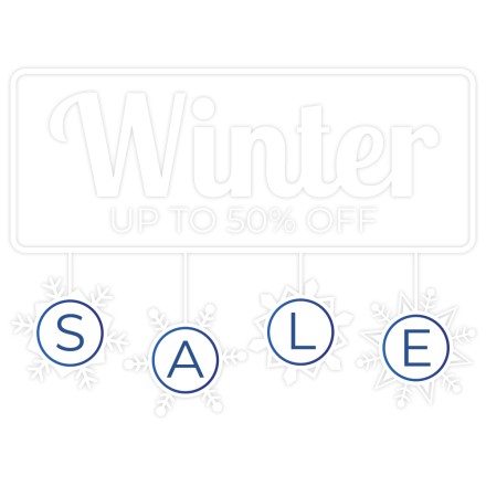 Sale blue-white snowflake